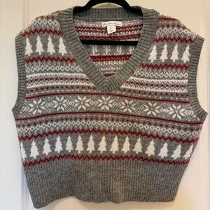 NWoT London Kaye Cropped Christmas Sweater Vest Women’s Size Medium